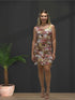 CHACHA Ruffle Knee length PRINTED Dress - D2760